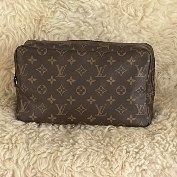 Authentic LOUIS VUITTON Trousse 28 Large Cosmetic Case Clutch - Picture 1 of 11